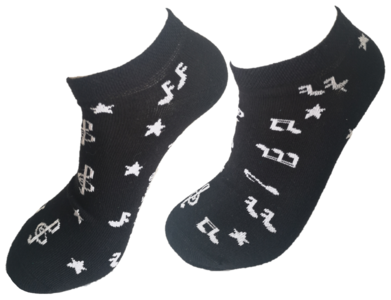 Muzieknoten sneaker sokken