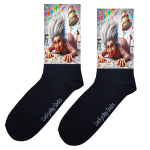 Oma taart uitglijder sokken