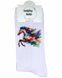 Multi color paard sokken