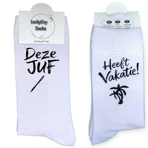 Mismatch sokken voor bedankje juf