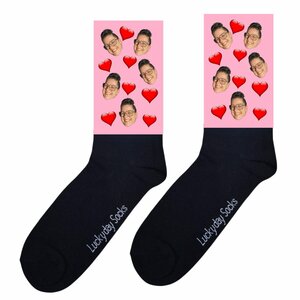 Eigen foto hartjes sokken