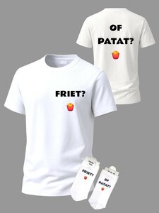 Grappige tekst t-shirt met sokken set