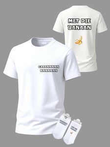Grappige tekst t-shirt met sokken set