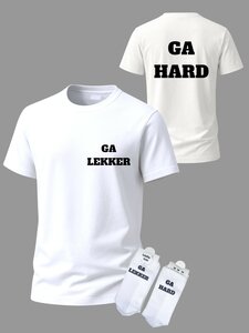 Grappige tekst SET met t-shirt en sokken