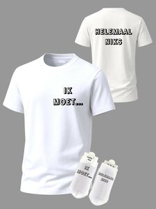 Grappige tekst SET met t-shirt en sokken