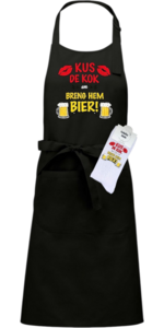 Luxe cadeau schort met sokken