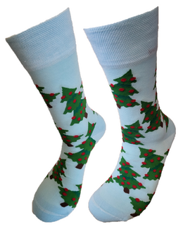 Kerstbomen blauw sokken