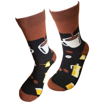 Kop koffie zwart sokken