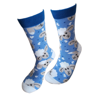 Schaapjes blauw sokken