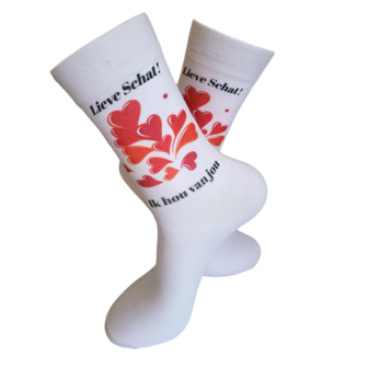 Print Ik hou van jou lieve schat sokken
