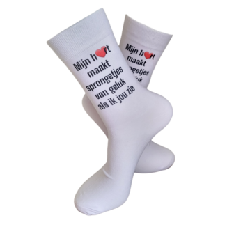 Print Mijn hart maakt een sprongetje als ik jou zie sokken
