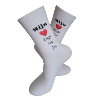 Print Mijn hart klopt voor jou sokken