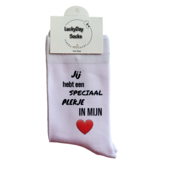 Print Jij hebt een speciaal plekje in mijn hart sokken