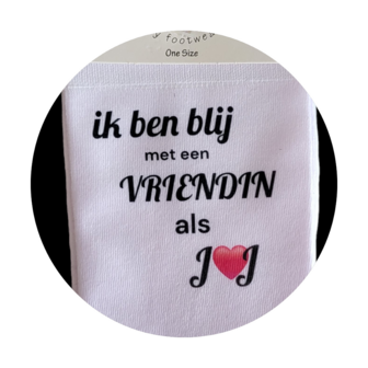 Print Ik ben blij met een vriendin als jij sokken