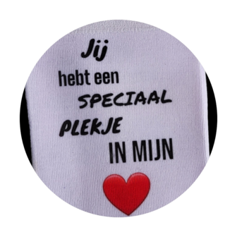 Print Jij hebt een speciaal plekje in mijn hart sokken
