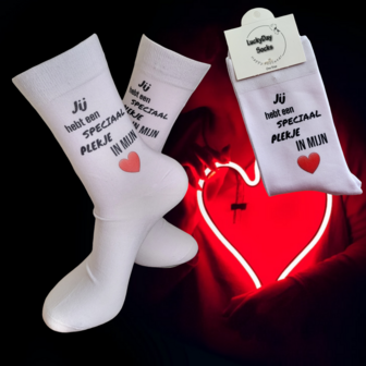 Print Jij hebt een speciaal plekje in mijn hart sokken