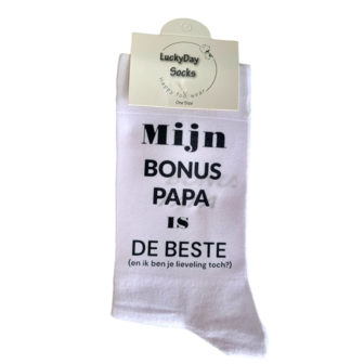 Print Mijn bonus papa is de beste (en ik ben je lieveling toch?) sokken