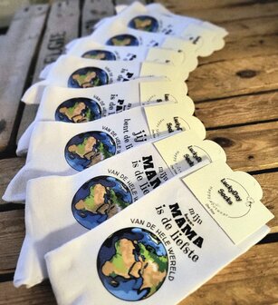 Print mijn bonus mama is de liefste van de hele wereld sokken