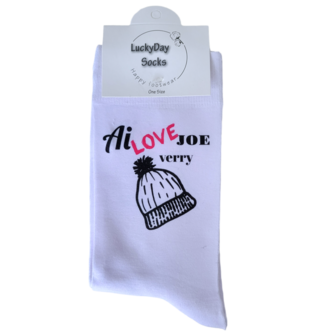 Print Ai love joe verry muts sokken - hou van je