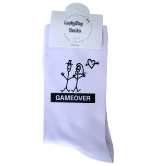 Print Gameover trouwen sokken