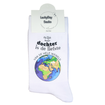 Print Mijn bonus dochter is de liefste van de hele wereld sokken