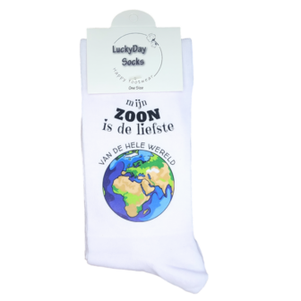 Print Mijn zoon is de liefste van de hele wereld sokken