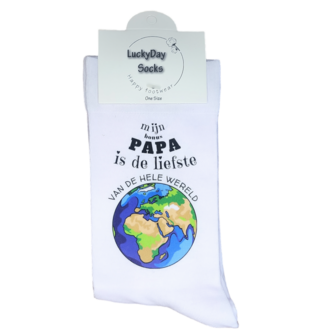 Print Mijn bonus papa is de liefste van de hele wereld sokken