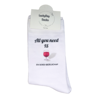 Print All you need is wijn sokken