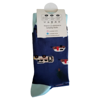 camping sokken - caravan - grappige sokken - happy socks