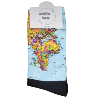 Computerprint Wereldkaart sokken