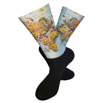 Computerprint Wereldkaart sokken
