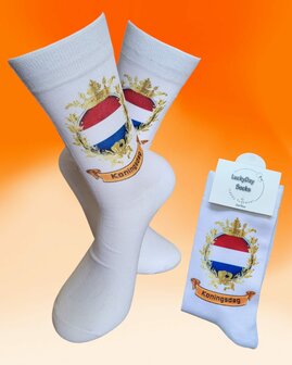 koningsdag sokken - oranje sokken - oranjefeest - happy socks - luckyday socks - grappigesokken - aparte sokken