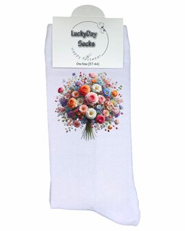 Bos bloemen sokken