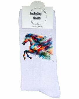 Multi color paard sokken