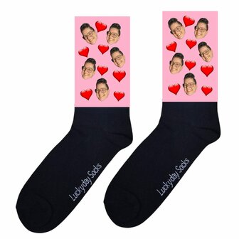 Eigen foto hartjes sokken