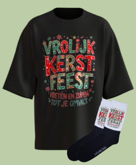 Kerst T-shirt sokken set