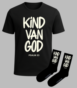 God tekst t-shirt met sokken set