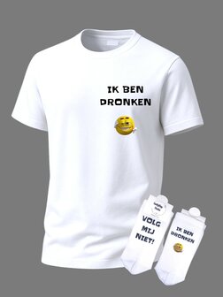 Grappige tekst t-shirt met sokken set