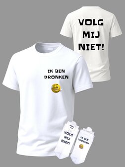 Grappige tekst t-shirt met sokken set