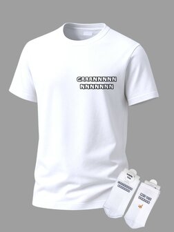 Grappige tekst t-shirt met sokken set
