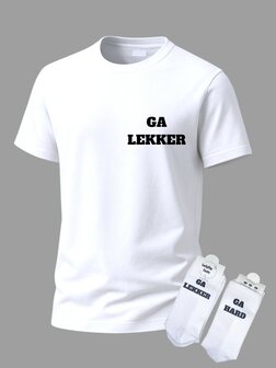 Grappige tekst SET met t-shirt en sokken