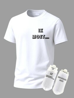 Grappige tekst SET met t-shirt en sokken