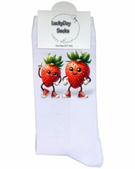 Print 1588 Aardbei vriendjes sokken