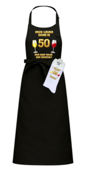 Luxe cadeau schort met sokken