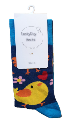 Kuiken en bloemetjes sokken