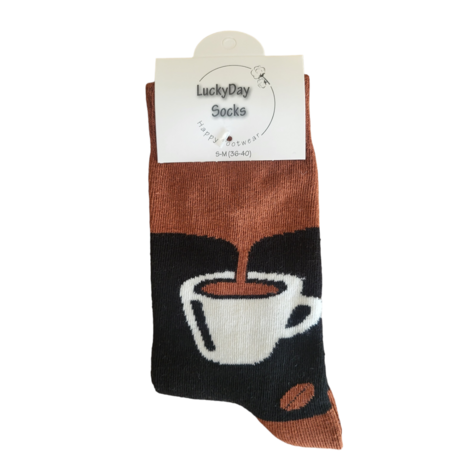 Kop koffie zwart sokken