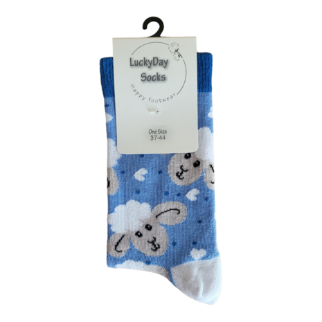 Schaapjes blauw sokken