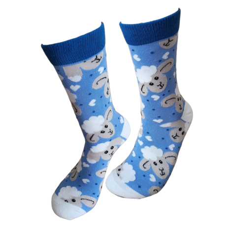 Schaapjes blauw sokken
