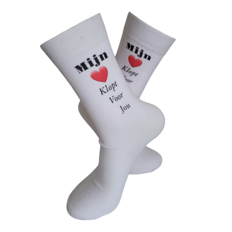 Print Mijn hart klopt voor jou sokken