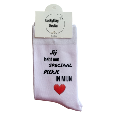 Print Jij hebt een speciaal plekje in mijn hart sokken